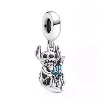 925 Stitch Charm Dark Red