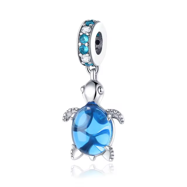 925 Transparent Turtle Charm