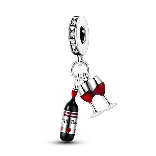 925 Wine Charm