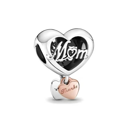 925 Mom Heart Charm