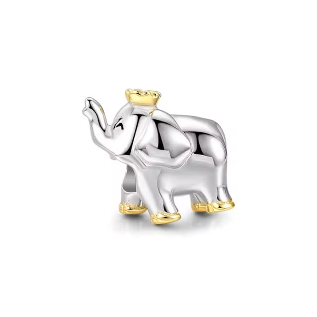 Gold Plated Elephant King Charm