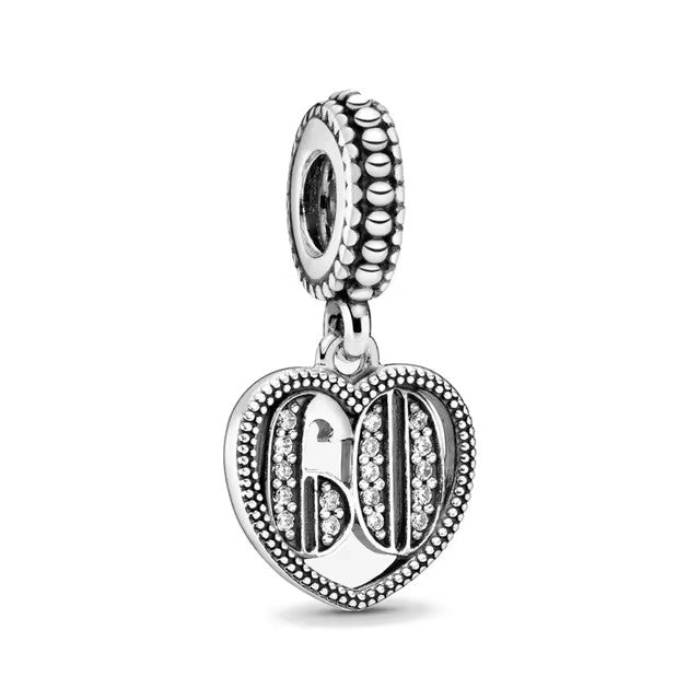 925 60th Birthday Heart Charm