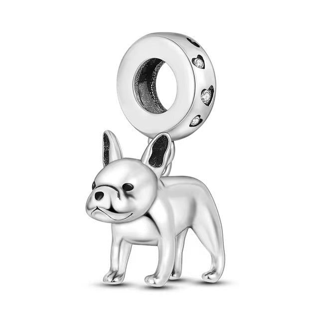 925 Frenchie Dog Charm
