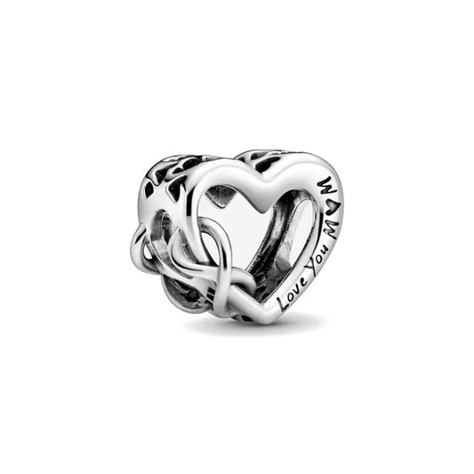 925 Heart "Love You Mum" Charm