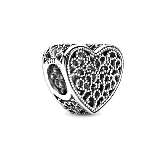 925 Lattice Heart Charm