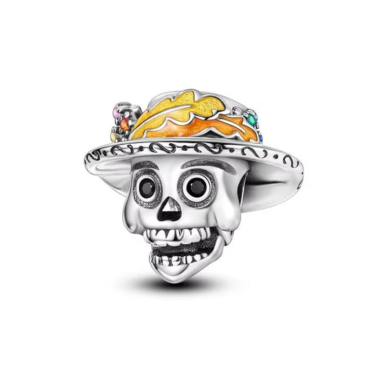 925 Skull Hat Halloween Charm