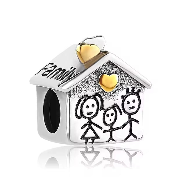 Gold Plated Family House Charm