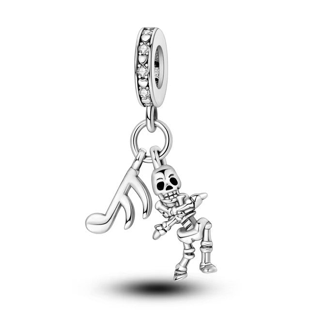 925 Dancing Skeleton Halloween Charm