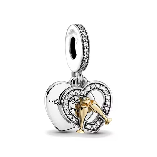 Gold Plated Champagne Charm