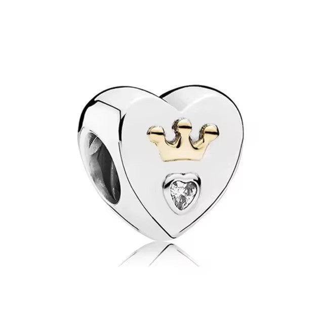 925 Crown Heart Charm