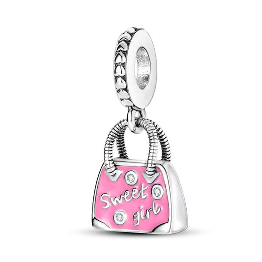 925 Pink Handbag Charm