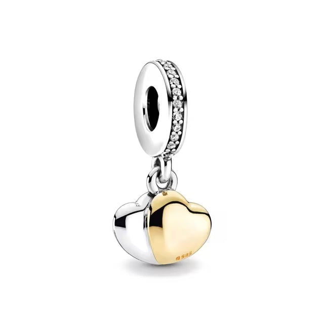 Gold Plated Dual Heart Charm