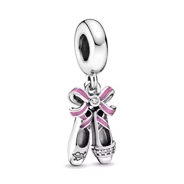 925 Ballerina Bow Shoes Charm