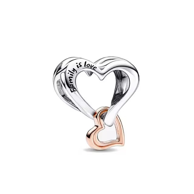 Rose Gold Plated Dual Heart Charm