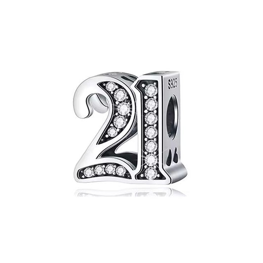 925 21st Birthday Bead Charm