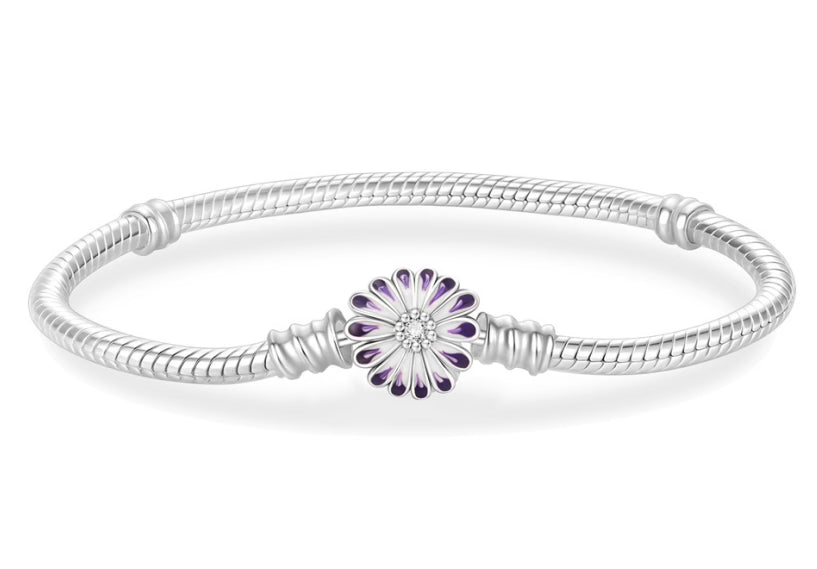 Purple Petal Charm Bracelet