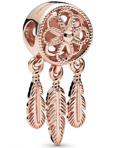 Rose Gold Dream Catcher Pendants Charm