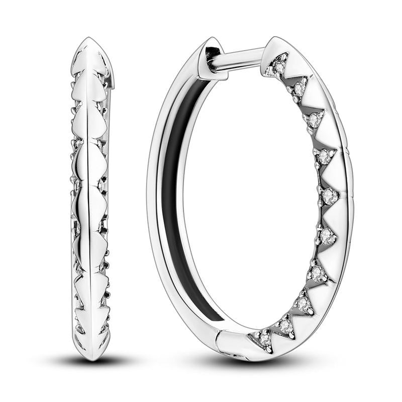 Triangle Cuts Diamante Loop Earrings