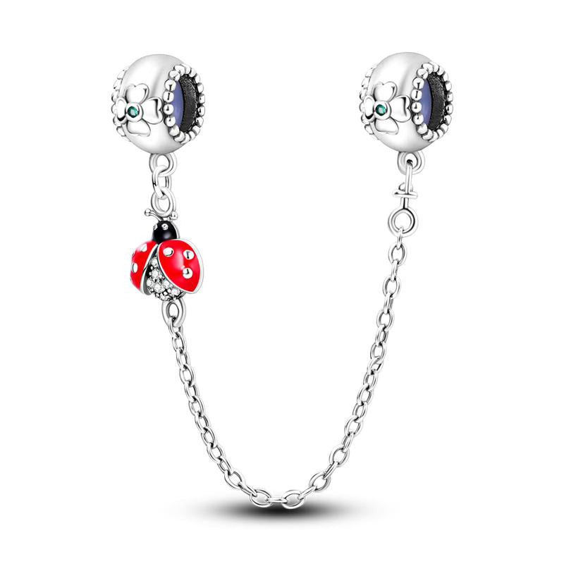 4-Leaf Clover Ladybird Chain Charm