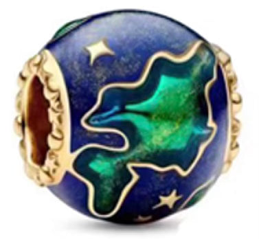 Deep Blue Night Wonder Round Charm