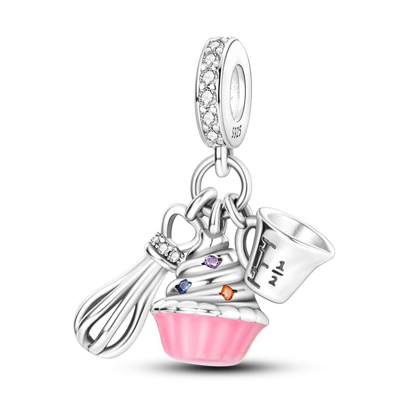 Baking Pink Cupcake Pendant Charm