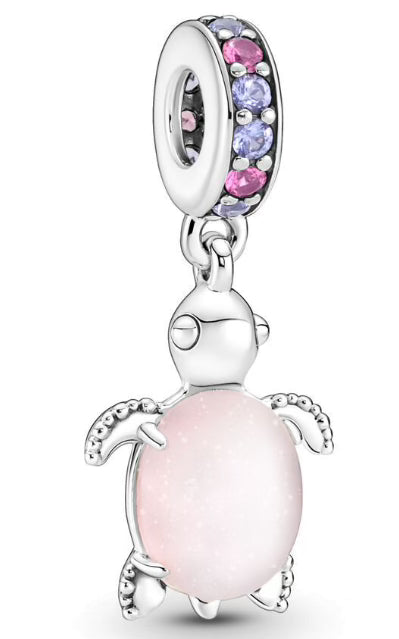 Baby Pink Turtle Pendant Charm
