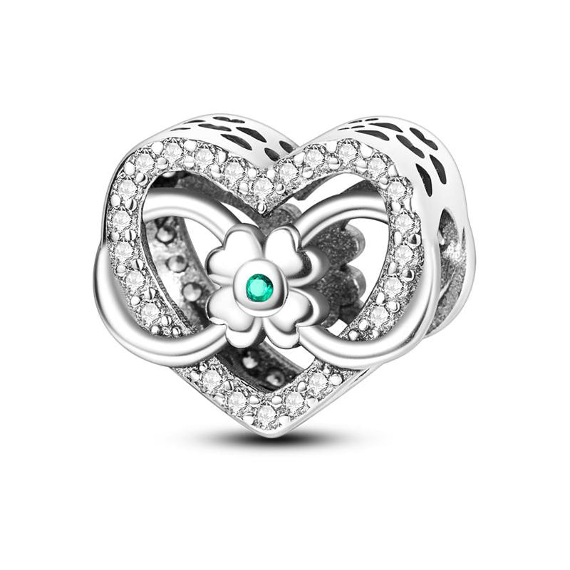 Love Heart Diamante 4-Leaf Clover Eternal Charm