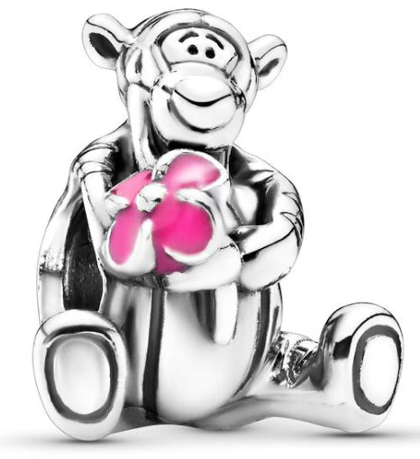 Tiger Pink Flower Charm