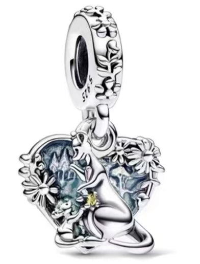 Kangaroos Love Heart Pendant Charm