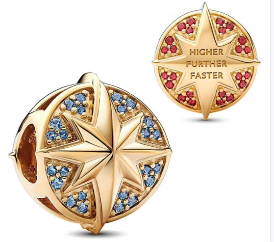 Higher Further Faster Star Round Charm