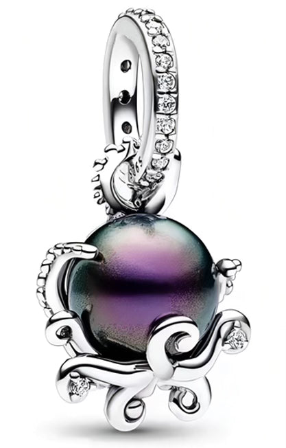 Dark Pearly Diamante Pendant Charm