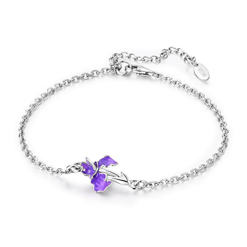 Purple Flower Chain Adjustment Bracelet
