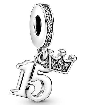 Quinceañera Crown Diamante Pendant Charm