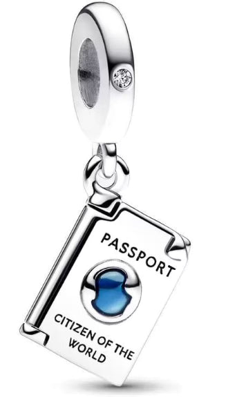 Passport Blue Diamante Charm