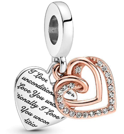 Unconditional Love Rose Gold Love Heart Charm