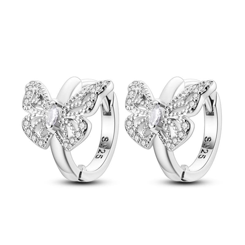 Butterfly Diamante Loop Earrings