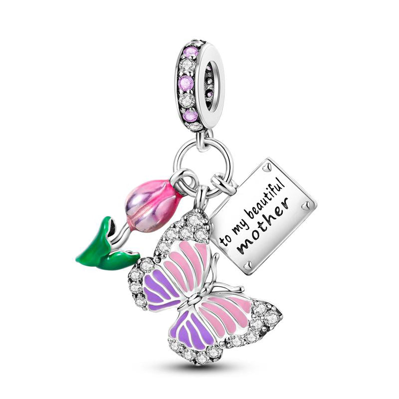 To My Beautiful Mother Tulip Pendants Charm