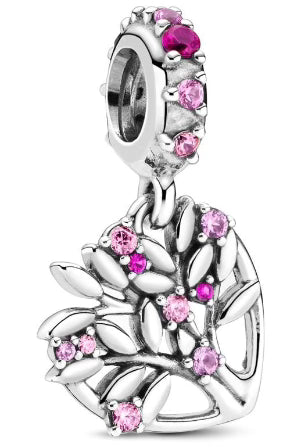 Pink Diamante Flower Bunch Pendant Charm