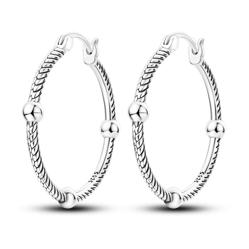 Detail Round Loop Earrings