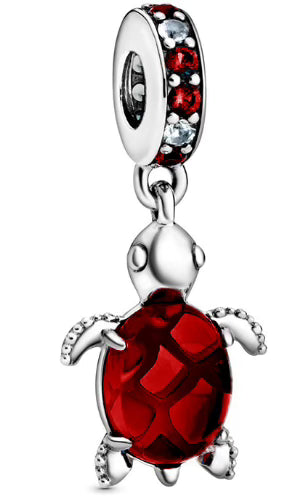 Red Turtle Diamante Pendant Charm