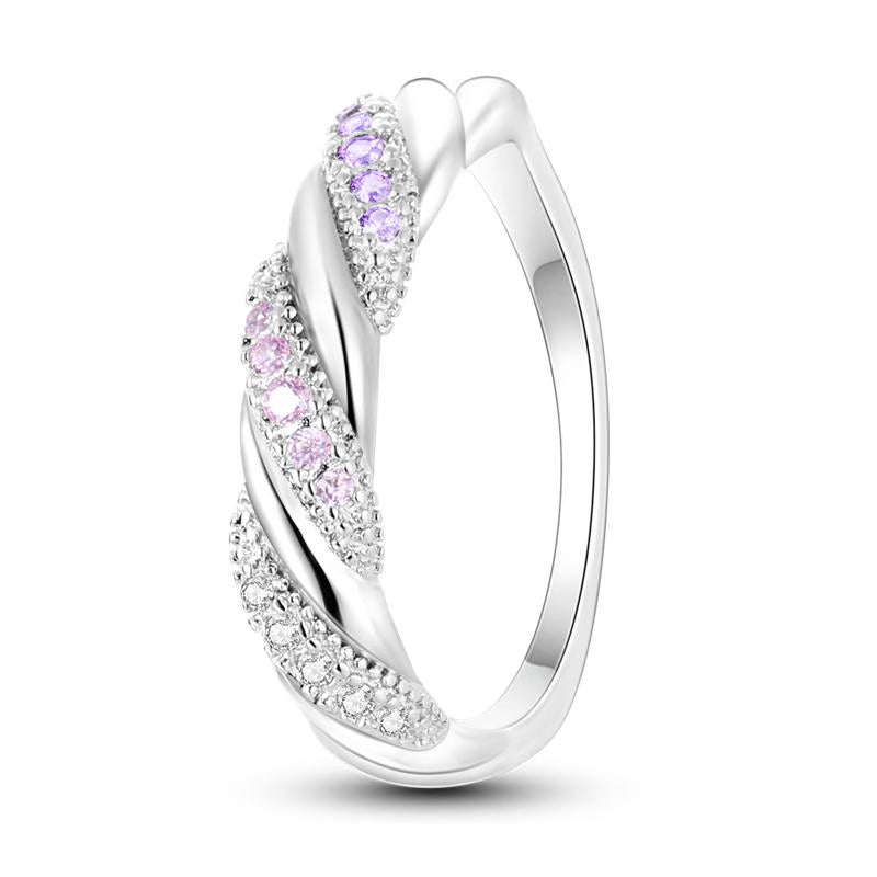 Lilac & Pink Twisted Diamante Ring