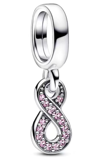 Pink Infinity Diamante Pendant Charm