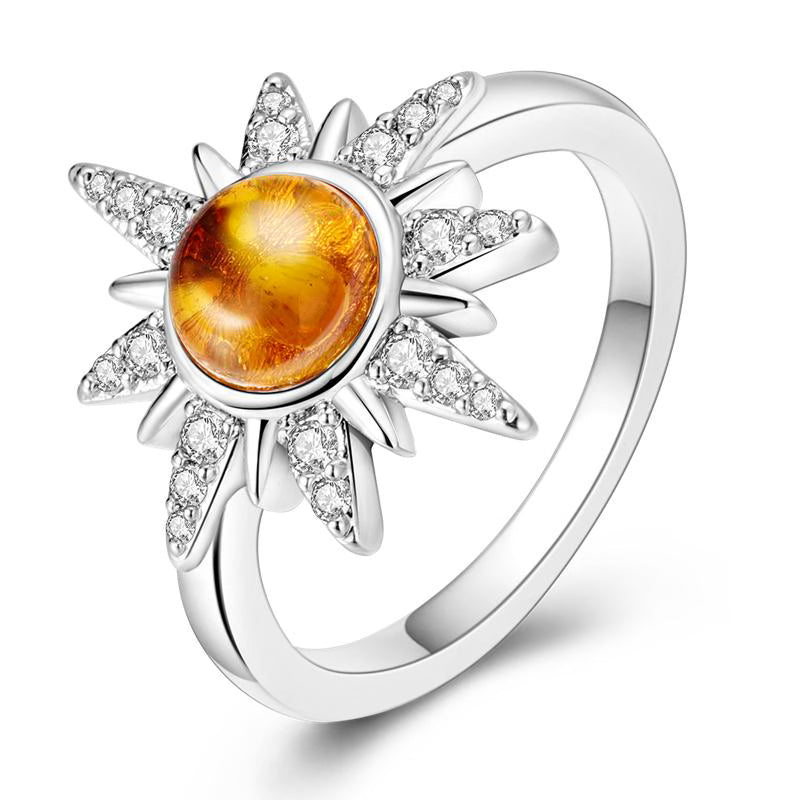 Burning Star Diamante Ring