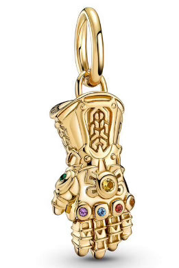 Golden Glove Diamante Knuckles Pendant Charm