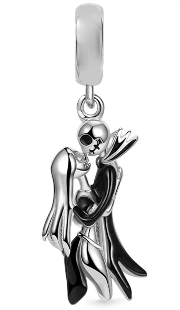 Levitating Couple Kiss Pendant Charm