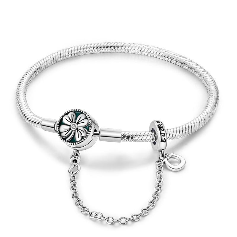 4-Leaf Clover & Horseshoe Chain Bracelet