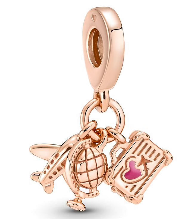 Plane, Globe, & Suitcase Pendants Charm