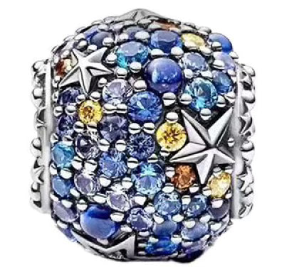 Multicolour Diamante Star Round Charm