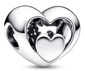 Love In Love Heart Round Charm