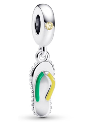 Green & Yellow Flip-Flop Pendant Charm
